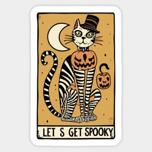 halloween cat 'let's get spooky' Sticker